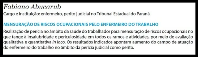 Mostra COREN PRemia 2016–2019: trabalho de Fabiano Abucarub sobre mensuração de riscos ocupacionais