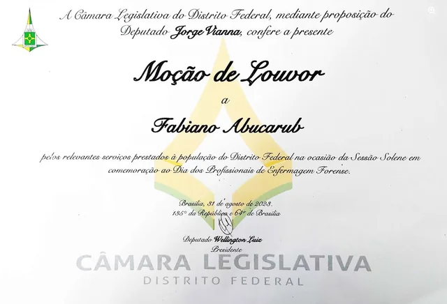 Moção de Louvor da Câmara Legislativa do Distrito Federal
